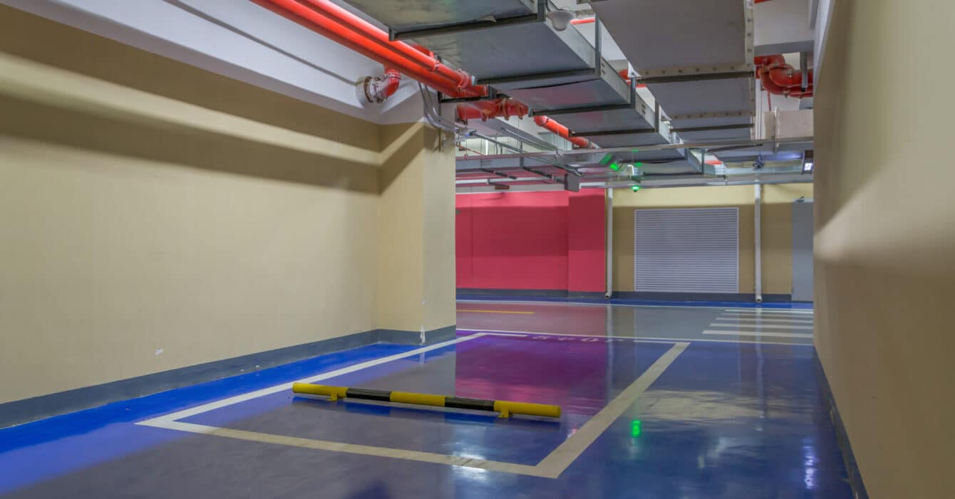 Parking garage underground interior Parking garage underground interior